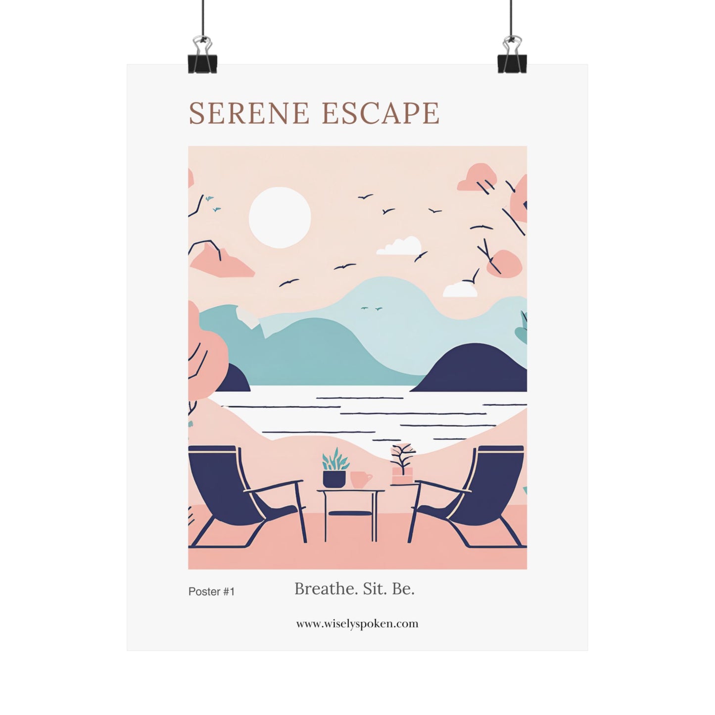Modern Minimalist Couples Wall Art Print Serene Escape Self-Care Coastal Home Decor for Cozy Nooks Poster for Relaxation Mindful Decor