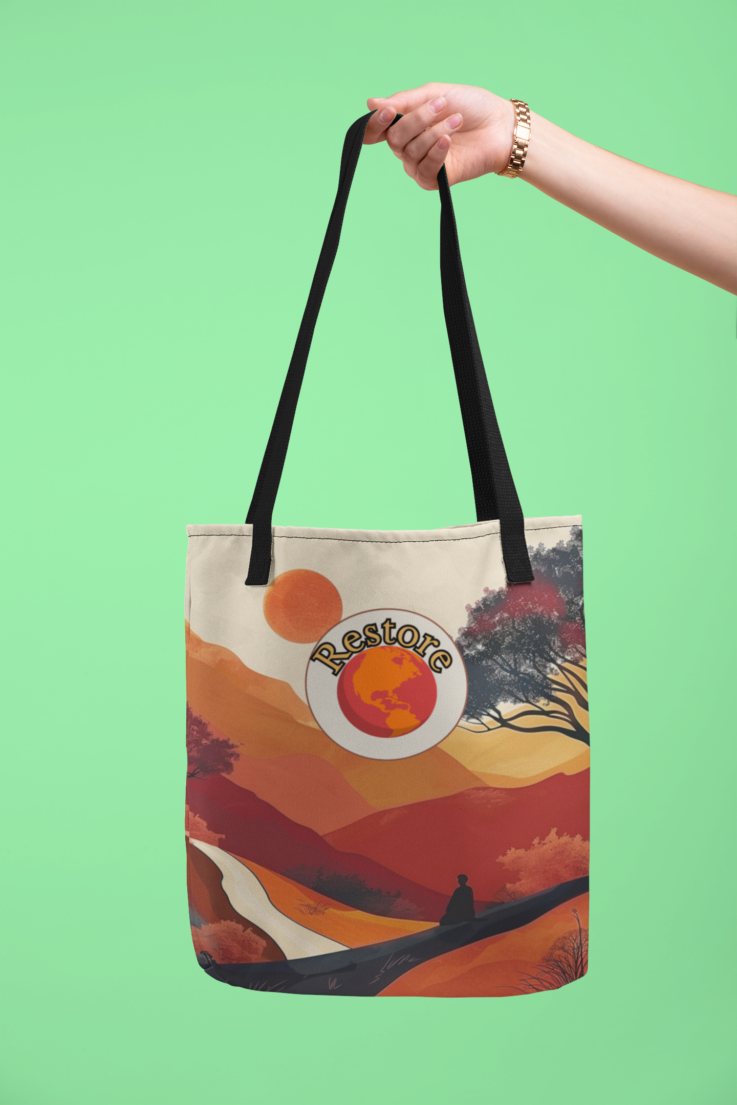 Eco-Friendly Earth Day Reusable Nature Tote Sustainable Planet Protector Lifestyle Gift High Quality Tote Bag Restore The Earth Message