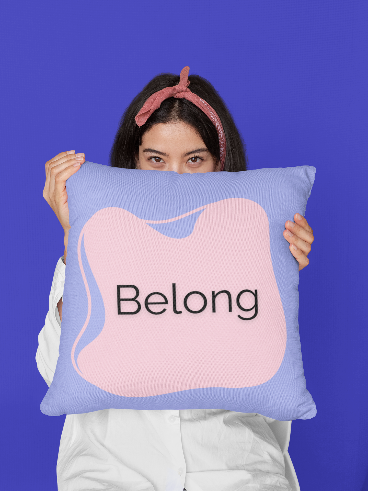 Belong Throw Pillow Lavender & Blush Affirmation Cushion for Therapy Spaces Neurodiverse Room Decor positive Word Pillow