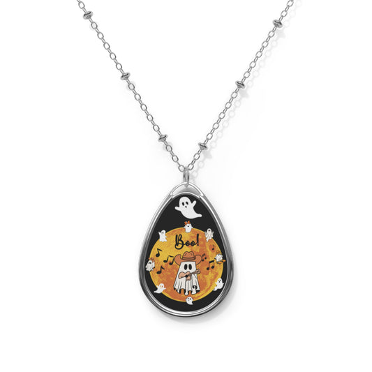 Halloween Ghost Fashion Necklace Spooky Ghouls Mystical Jewelry Chain Halloween Gift for Musicians