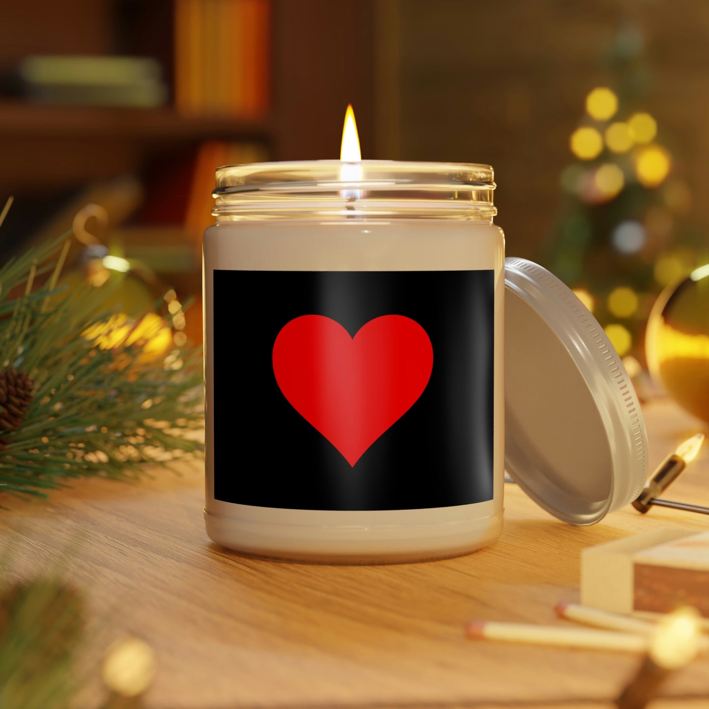 One Heart, One Love Scented Candle, 9oz - Black