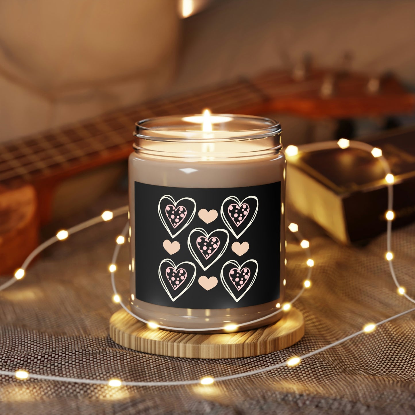 Hearts in Hearts Scented Candle, 9oz - Black