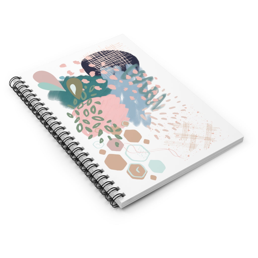 Abstract in Pink and Green Spiral Notebook