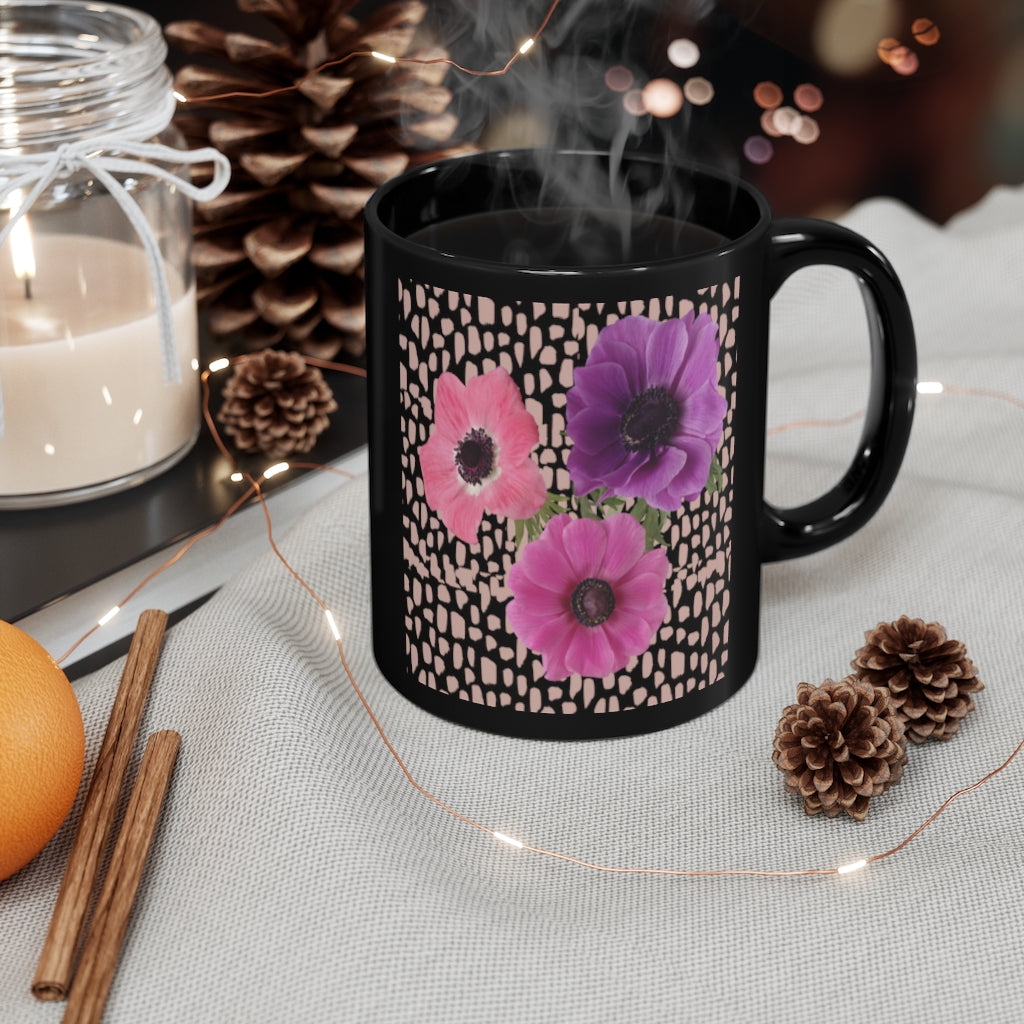 Anemones 11oz Mug - Black