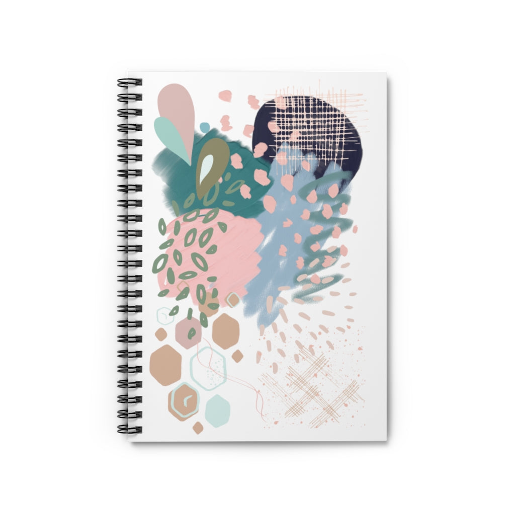 Abstract in Pink and Green Spiral Notebook