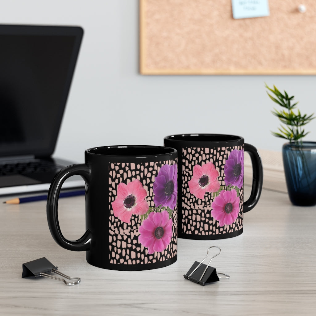 Anemones 11oz Mug - Black