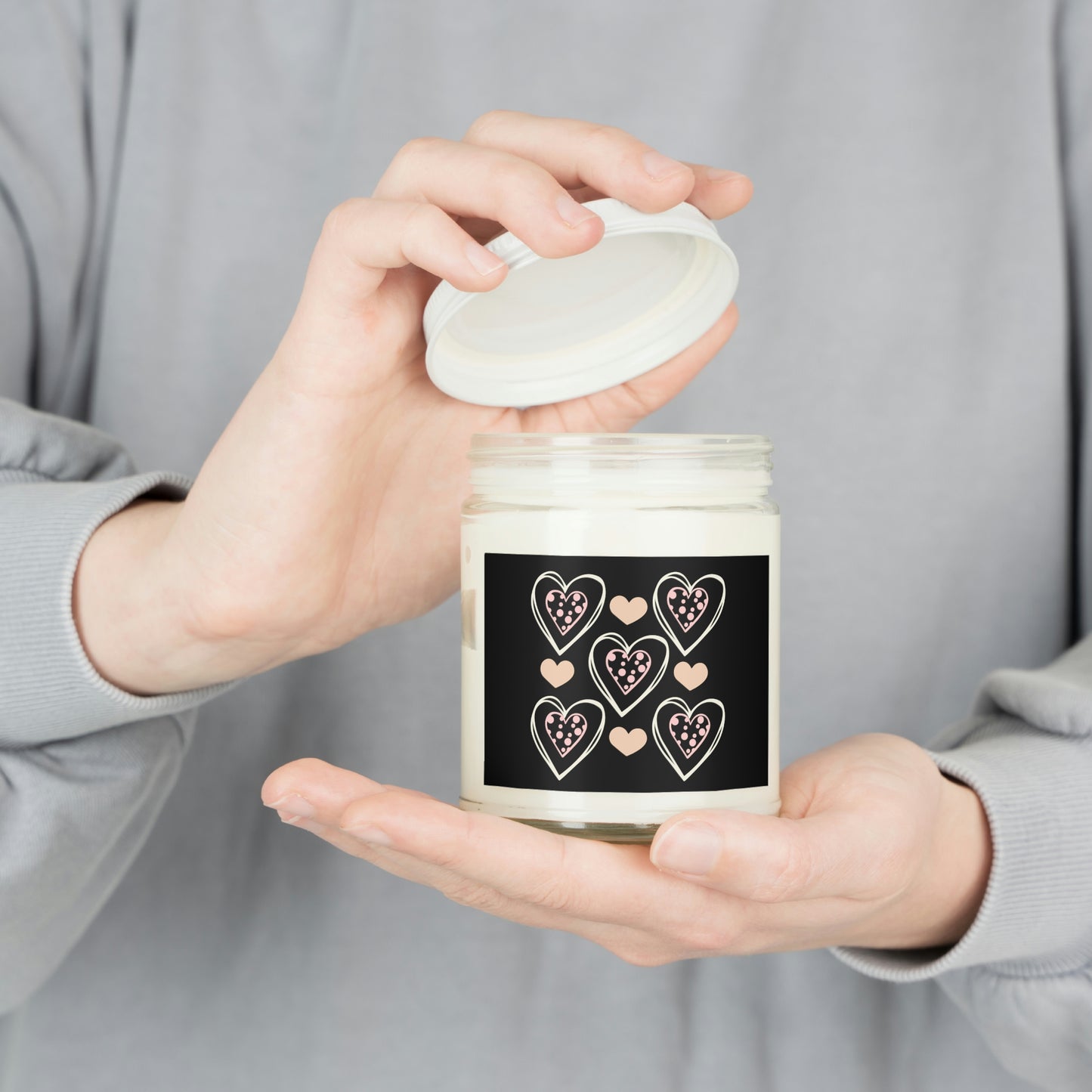 Hearts in Hearts Scented Candle, 9oz - Black