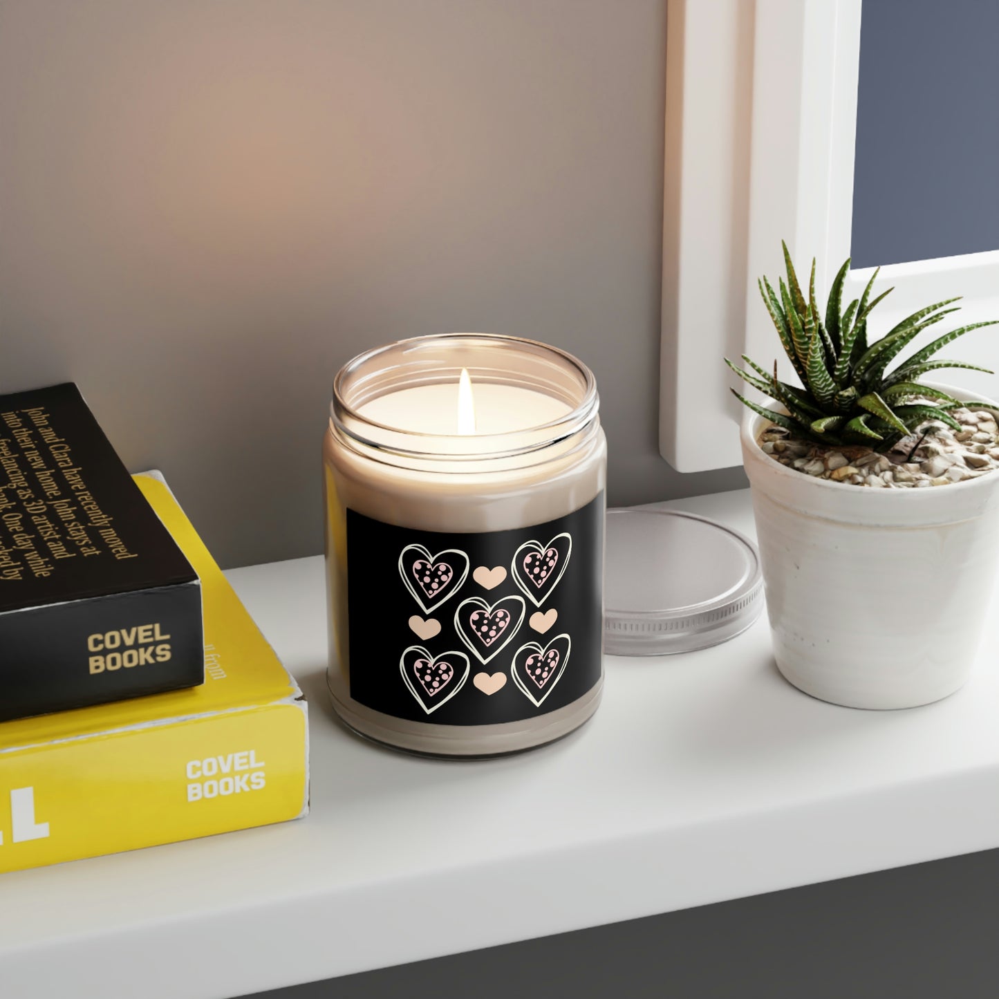 Hearts in Hearts Scented Candle, 9oz - Black