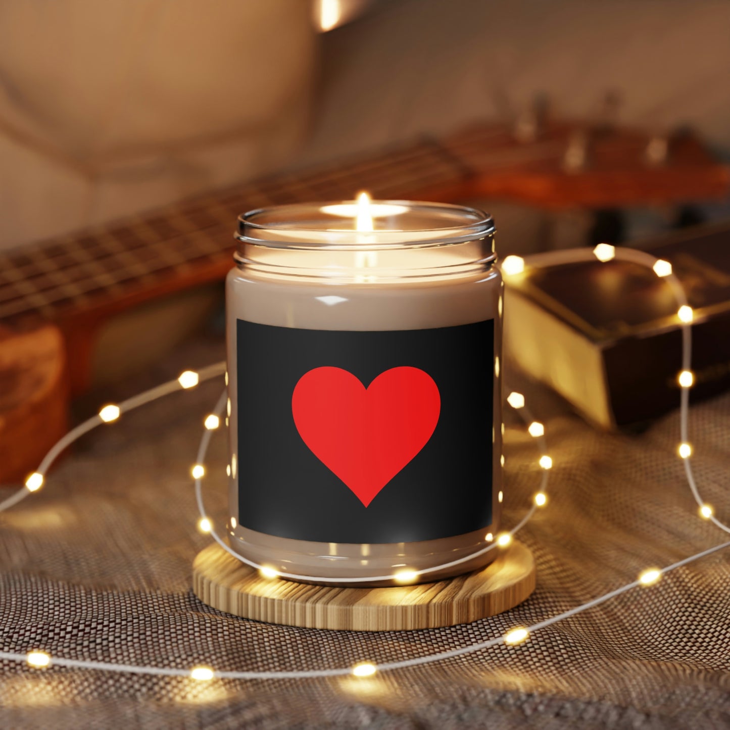 One Heart, One Love Scented Candle, 9oz - Black