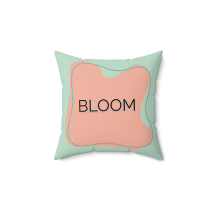 Bloom Throw Pillow  Peach and Sage Growth Accent Cushion Inspirational Word Decor for Home, Therapy Office, or Teen Space