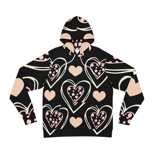 Romantic All Over Print Fashion Hoodie for Valentine's Day Heart Print for Valentine's Gift Casual Love Apparel Unisex Millenial and GenZ Cozy Love Wear