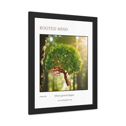 Rooted Mind Framed Wall Art Brain Tree Growth Print for Therapists, Counselors & Neurodiverse Spaces Inspirational Office Decor Gift