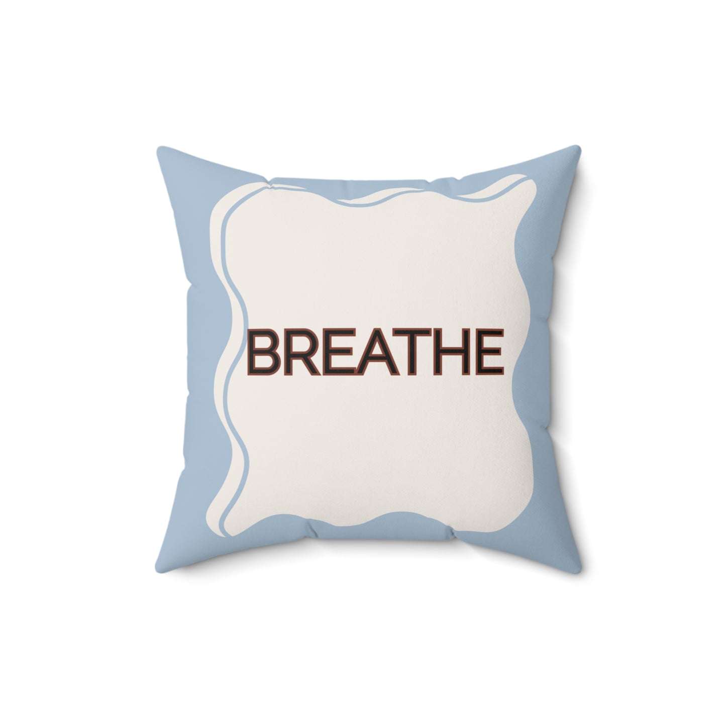 Breathe Throw Pillow Soft Blue Calm Accent Cushion for Therapy Rooms Bedrooms and Peaceful Spaces Autism Friendly Breath Pillow
