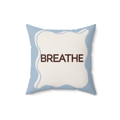 Breathe Throw Pillow Soft Blue Calm Accent Cushion for Therapy Rooms Bedrooms and Peaceful Spaces Autism Friendly Breath Pillow