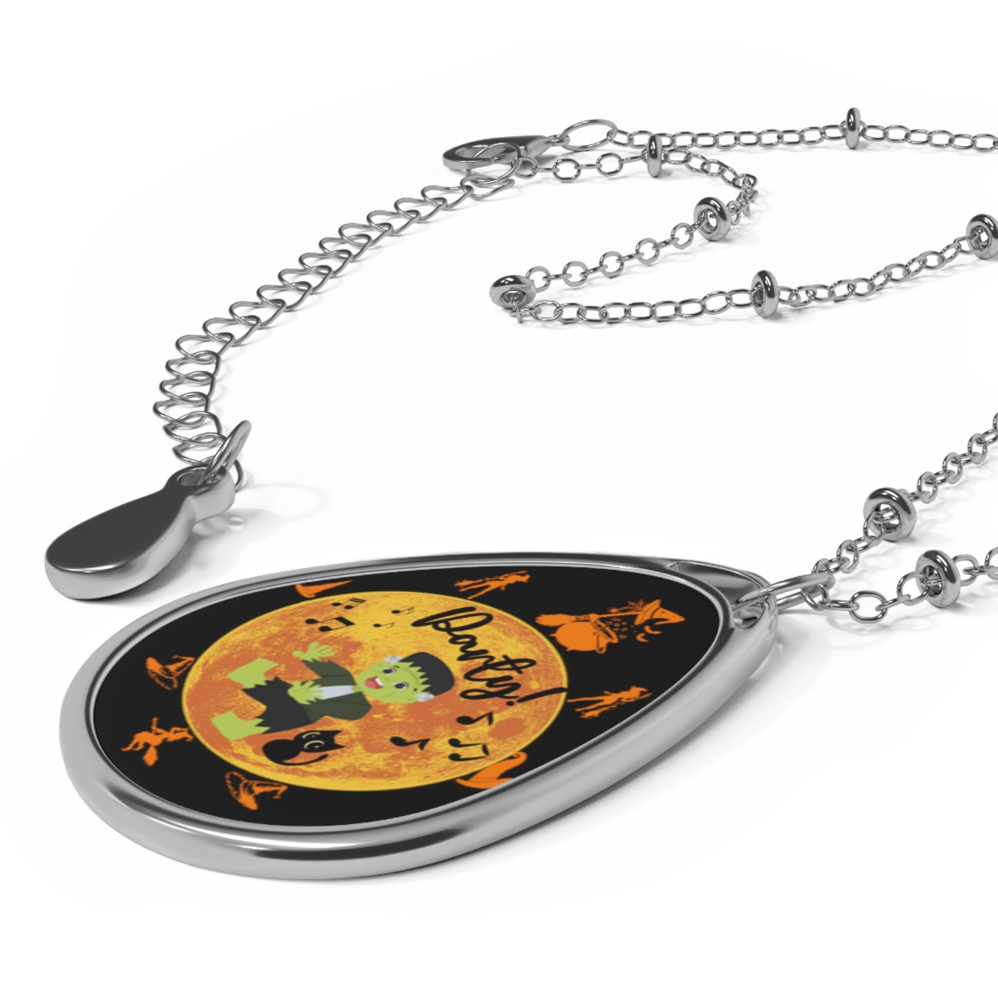 Halloween Monster Dance Necklace Comical Cat Fashion Pendant for Fall Festivities of Witches Spooky Jewelry