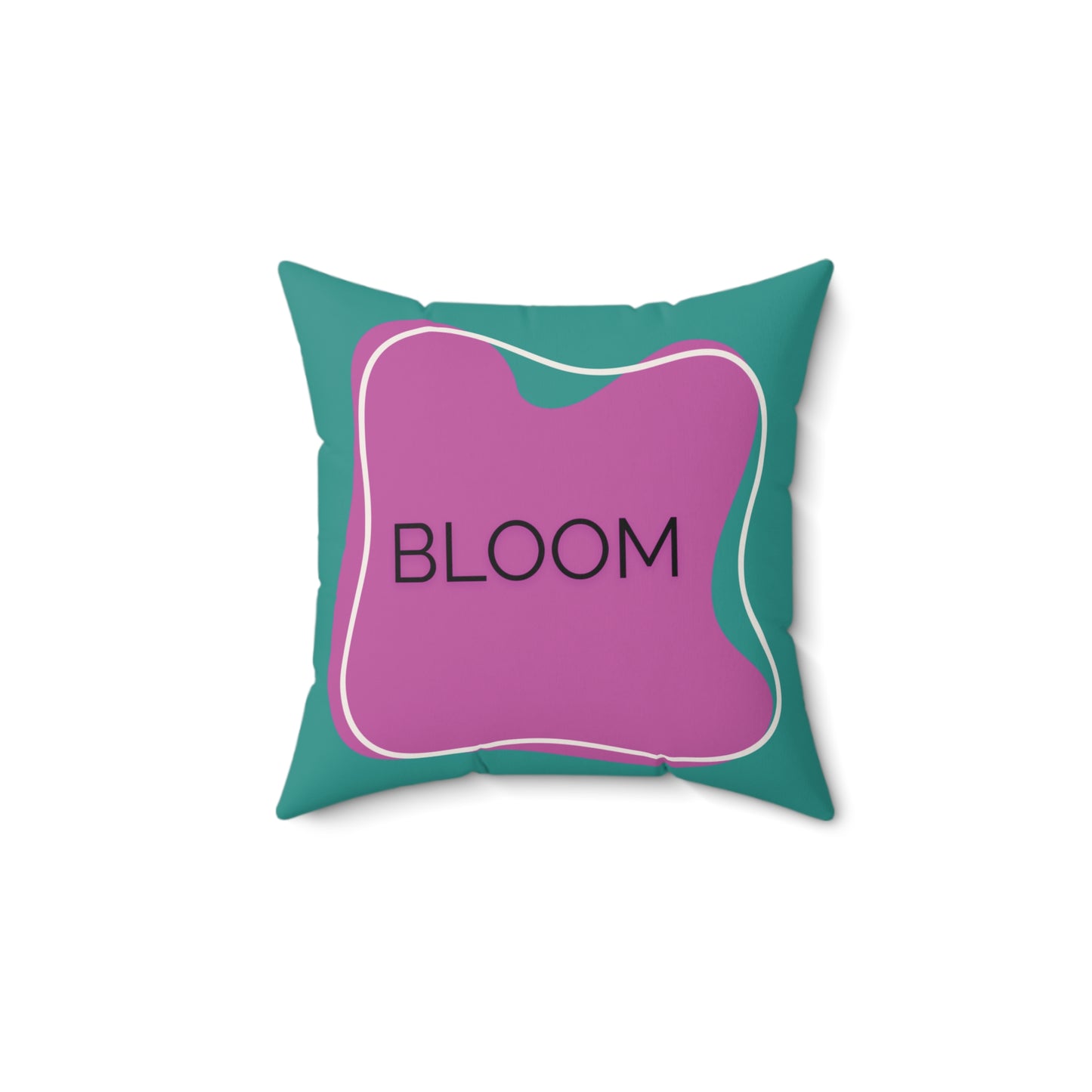Bloom Throw Pillow Purple and Teal Motivational Accent Cushion for Teens Therapy Rooms  and Creative Spaces Calming Accent Pillow