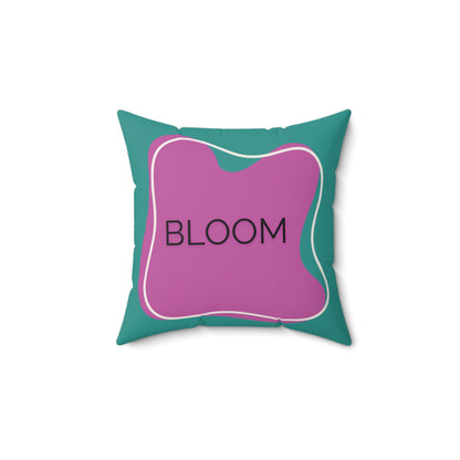 Bloom Throw Pillow Purple and Teal Motivational Accent Cushion for Teens Therapy Rooms  and Creative Spaces Calming Accent Pillow