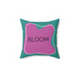 Bloom Throw Pillow Purple and Teal Motivational Accent Cushion for Teens Therapy Rooms  and Creative Spaces Calming Accent Pillow