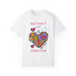 Neurodiverse Fashion Statement T Shirt for Valentine's Day Colorful Doodle Design Creative Expression Shirt Vibrant Abstract Art Tee Unique Heart Design