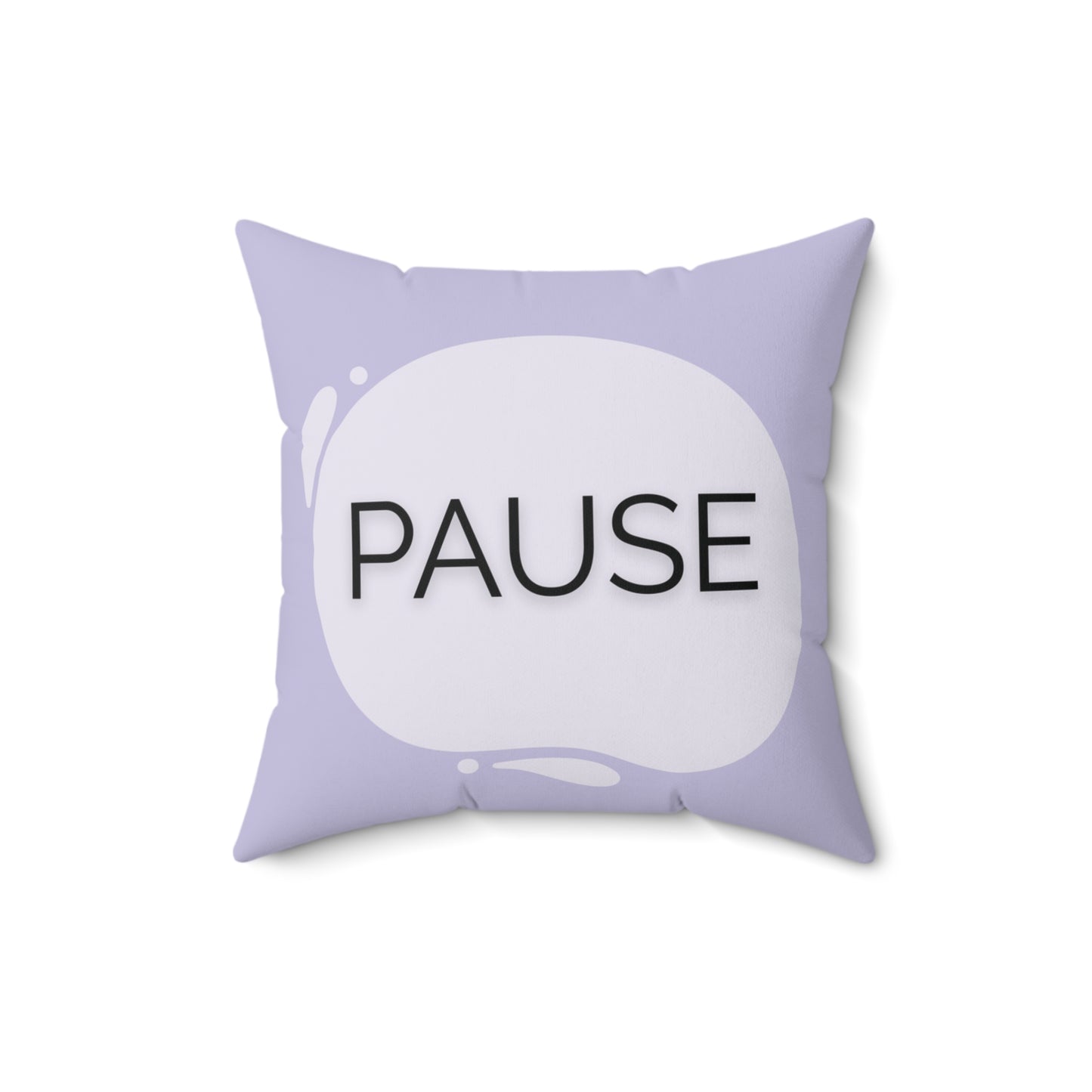 Pause Throw Pillow  Soft Lavender Mindfulness Accent for Therapy Rooms Calm Corners and Supportive Spaces School Calm Corner Pillow