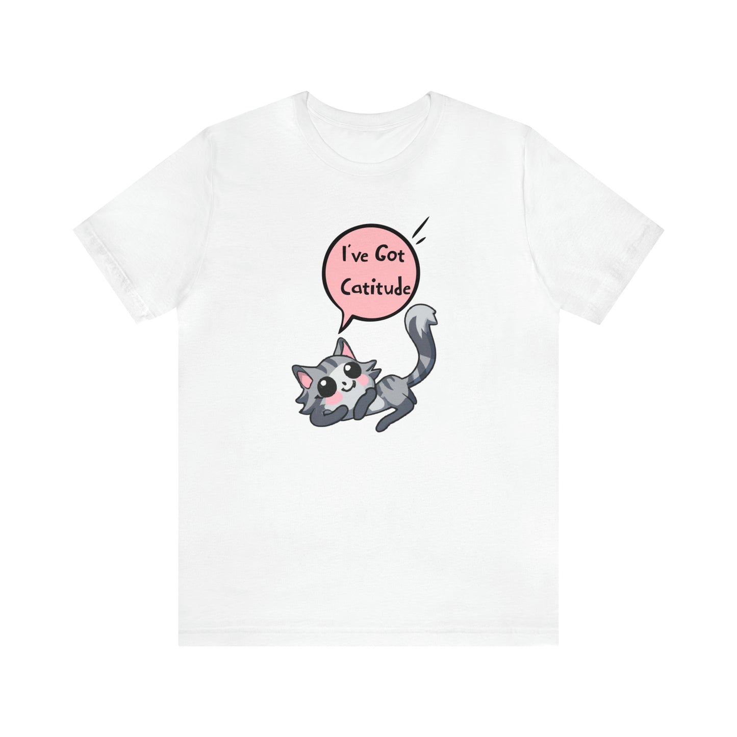 Cat T Shirt Grey Tabby Cat Thought Bubble T Shirt for Cat Lovers Grey