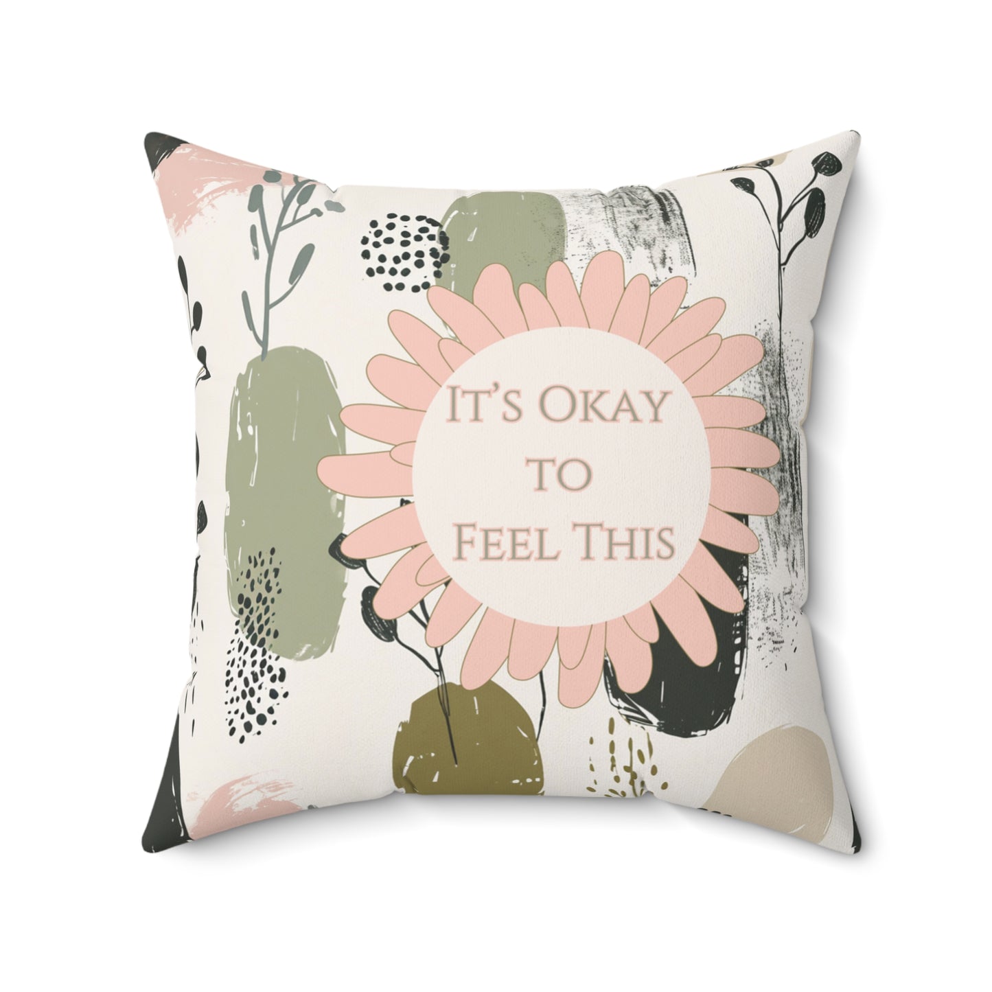 It’s Okay to Feel This Pillow Calming Therapy Room Decor Emotional Regulation Cushion for Kids Counseling Office Calm Environment Accent