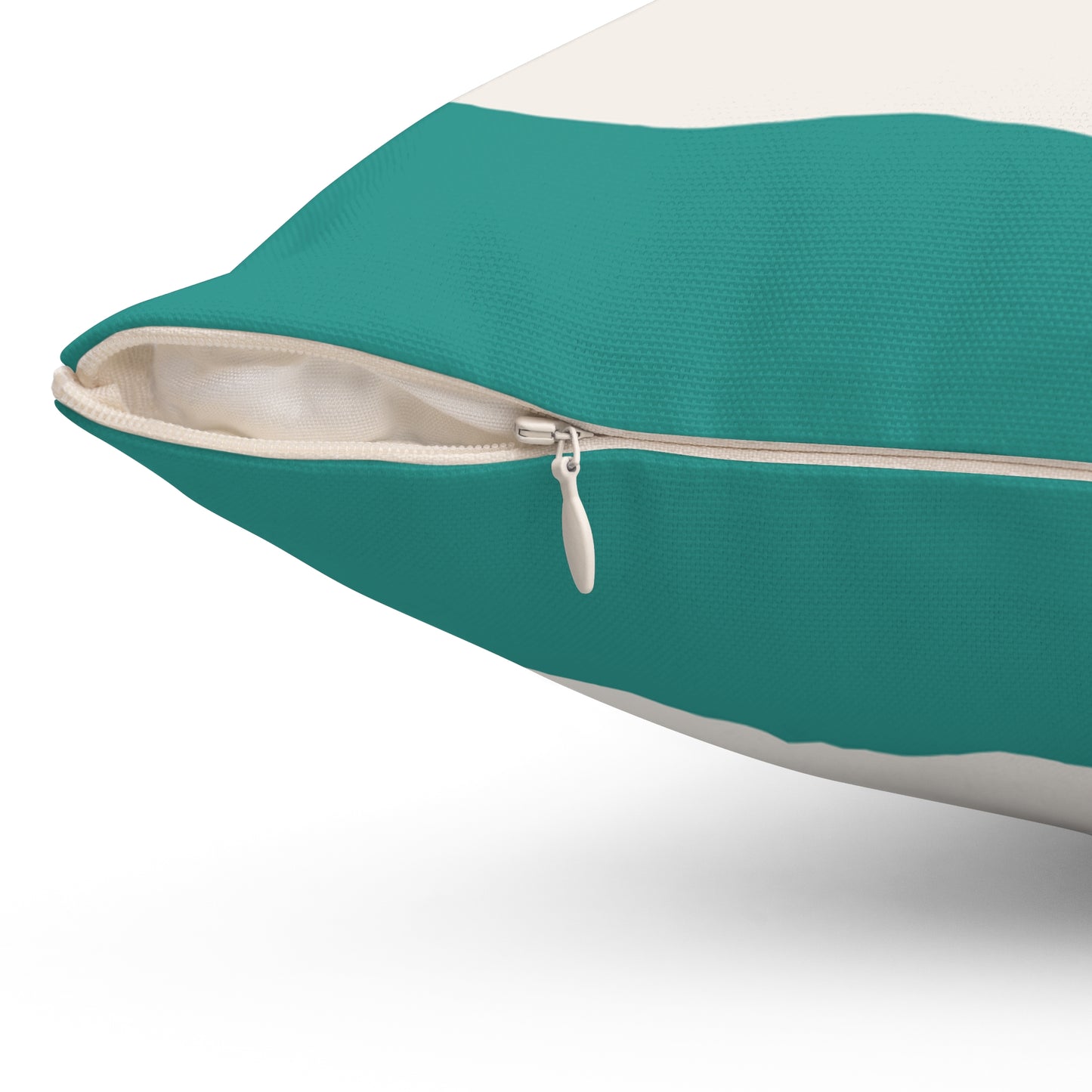 Real Throw Pillow Authenticity Affirmation Cushion in Teal and Cream Double-Sided Supportive Space Collection Self-Expression Gift