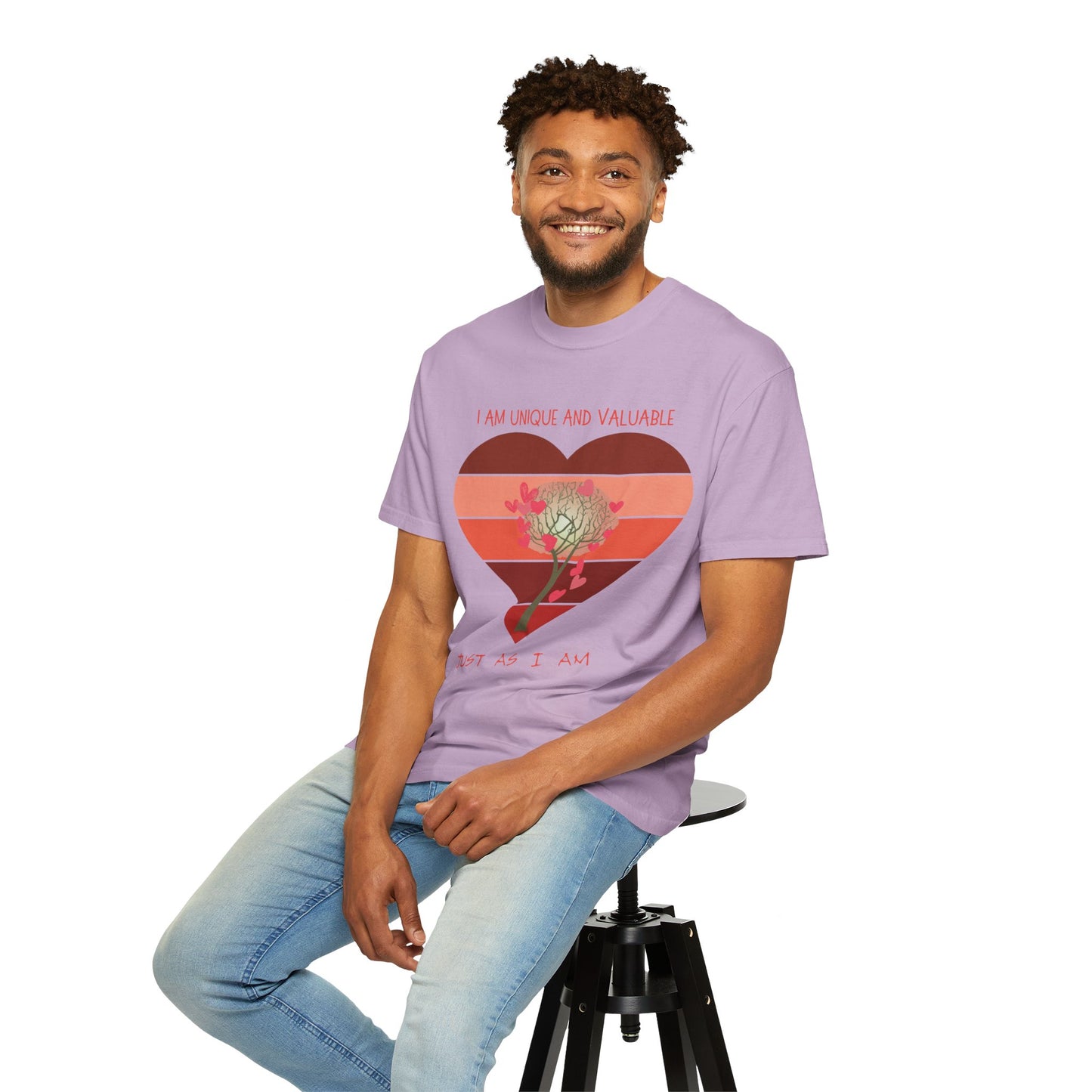 Neurodiverse Fashion Inspirational Heart Design T Shirt for Valentine's Day Positive Message Tee Unique Gift for Neurodiverse Community Self-Worth Affirmation Shirt