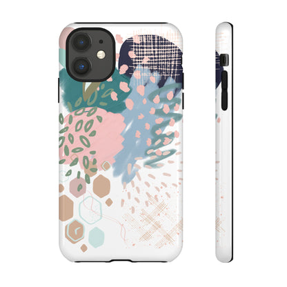 Abstract in Pink and Green Tough Phone Case