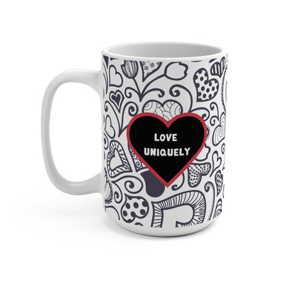 Inspirational Mug For Neurodiverse People Love Uniquely Thrive Differently Inclusion Awareness All-Over Print Gift Mug  For Valentine's Day