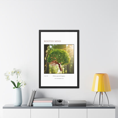 Rooted Mind Framed Wall Art Brain Tree Growth Print for Therapists, Counselors & Neurodiverse Spaces Inspirational Office Decor Gift