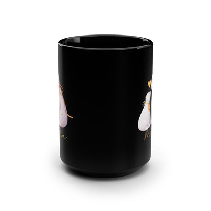Mama Polar Bear 15 oz Black Mug | Sweet Motherhood Gift for Mom