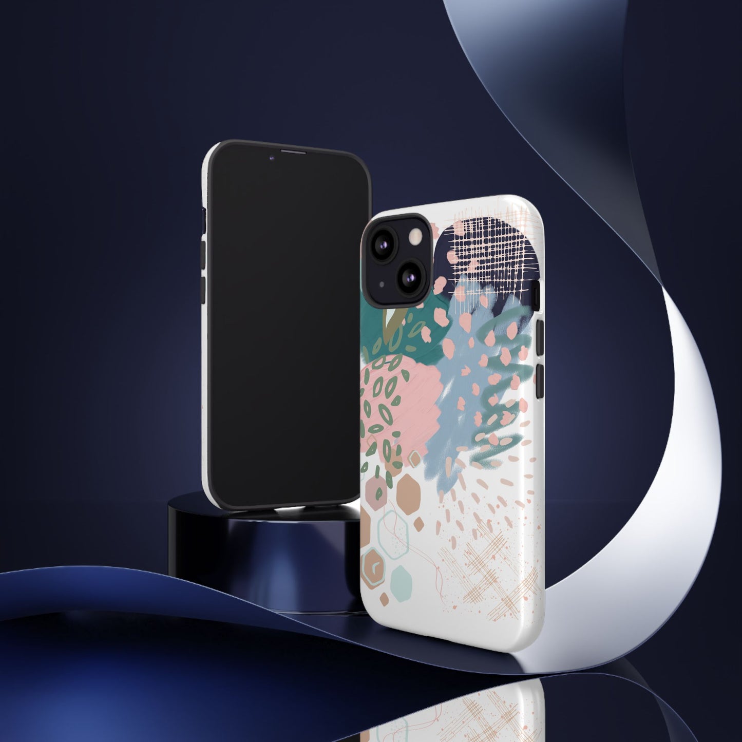 Abstract in Pink and Green Tough Phone Case