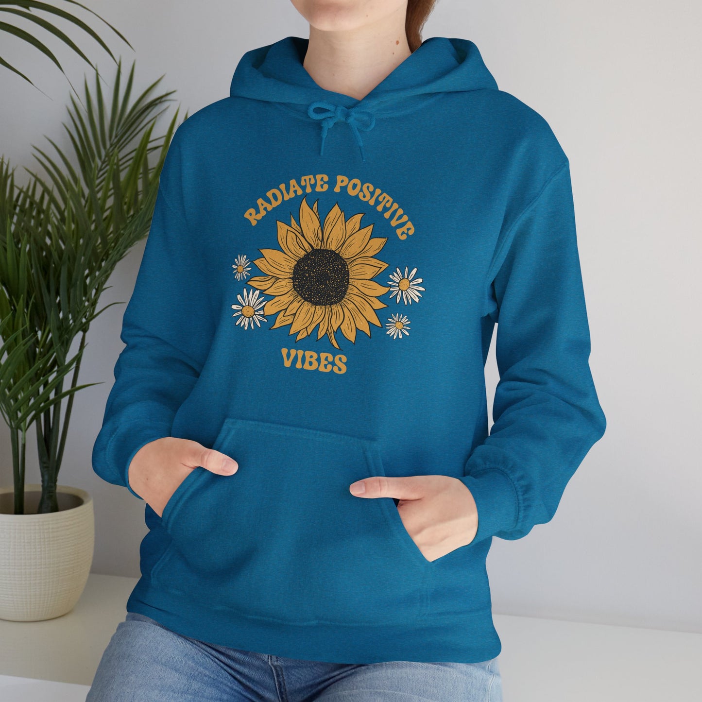 Boho Sunflower Hoodie for Nature Lovers Positive Message Flower Hoodie Motivational Message Inspirational Fashion Clothing for Comfort Wear