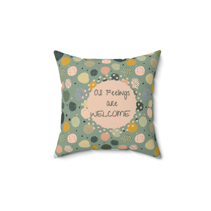 All Feelings Are Welcome Pillow Trauma-Informed Therapy Decor for Emotional Safety and Neurodiverse Spaces Emotional Regulation Cushion