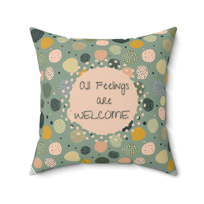 All Feelings Are Welcome Pillow Trauma-Informed Therapy Decor for Emotional Safety and Neurodiverse Spaces Emotional Regulation Cushion