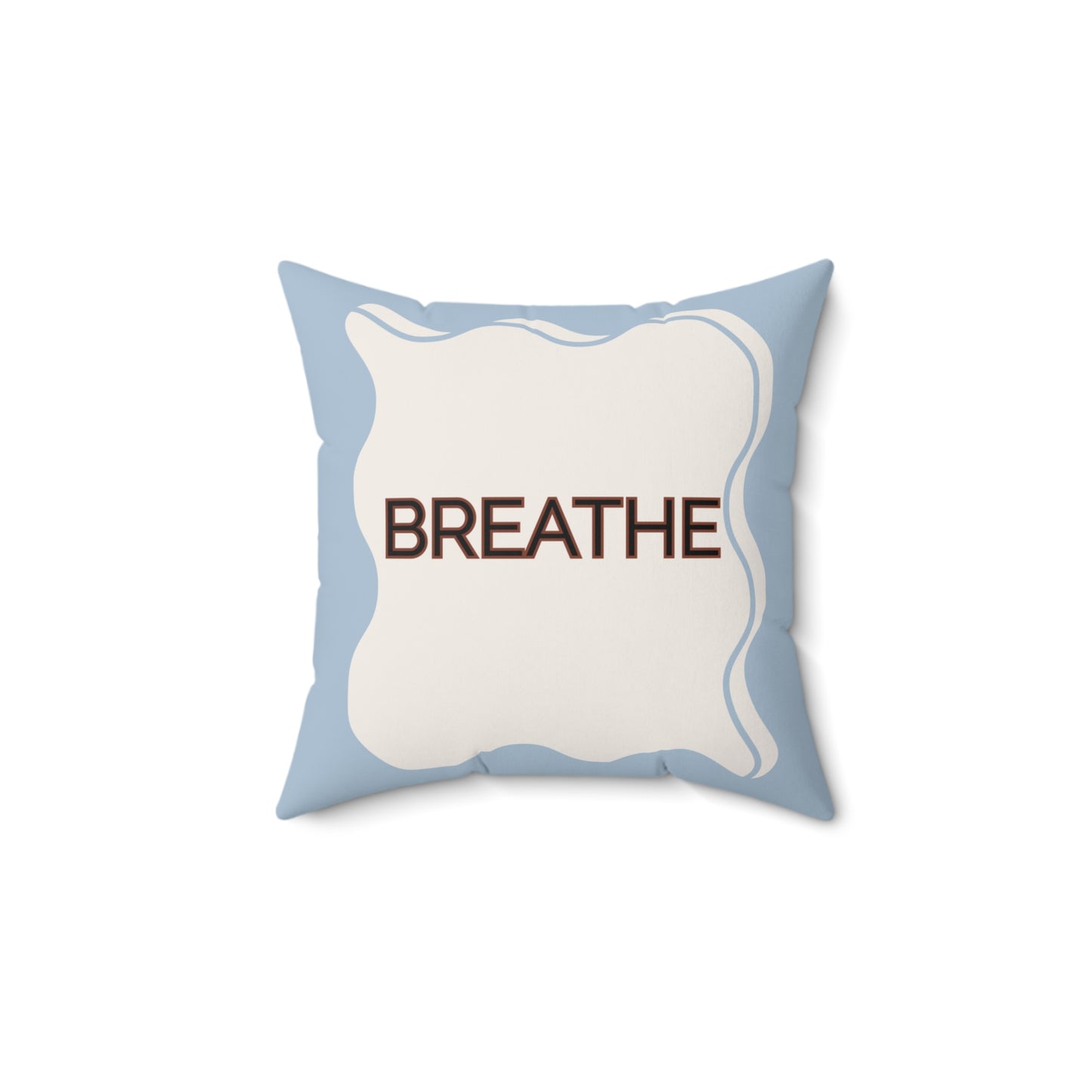 Breathe Throw Pillow Soft Blue Calm Accent Cushion for Therapy Rooms Bedrooms and Peaceful Spaces Autism Friendly Breath Pillow