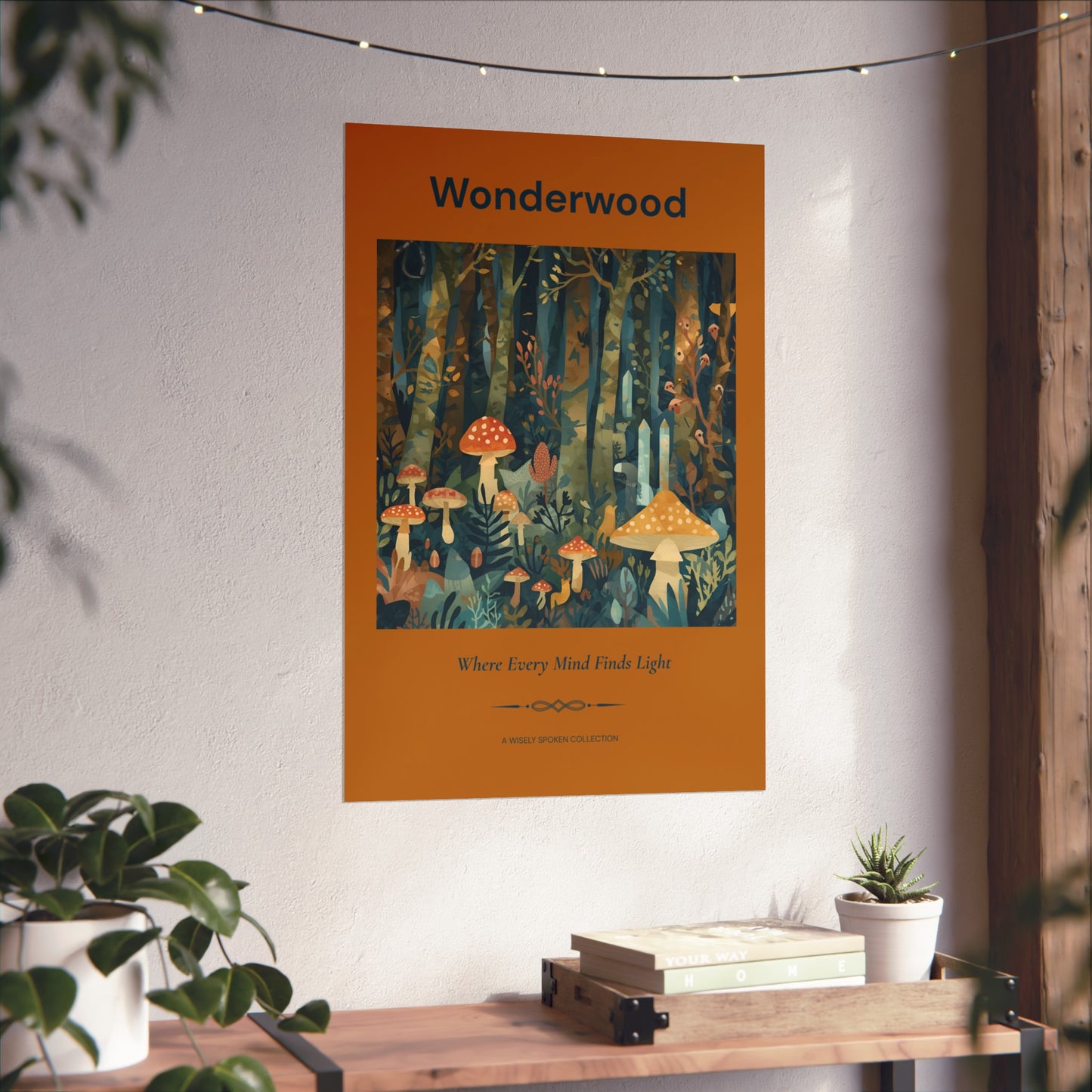 Wonderwood Neurodiversity Wall Art | Where Every Mind Finds Light | Whimsical Woodland Poster | Wisely Spoken Collection