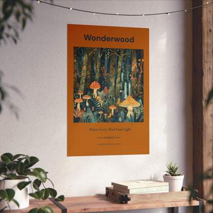 Wonderwood Neurodiversity Wall Art | Where Every Mind Finds Light | Whimsical Woodland Poster | Wisely Spoken Collection