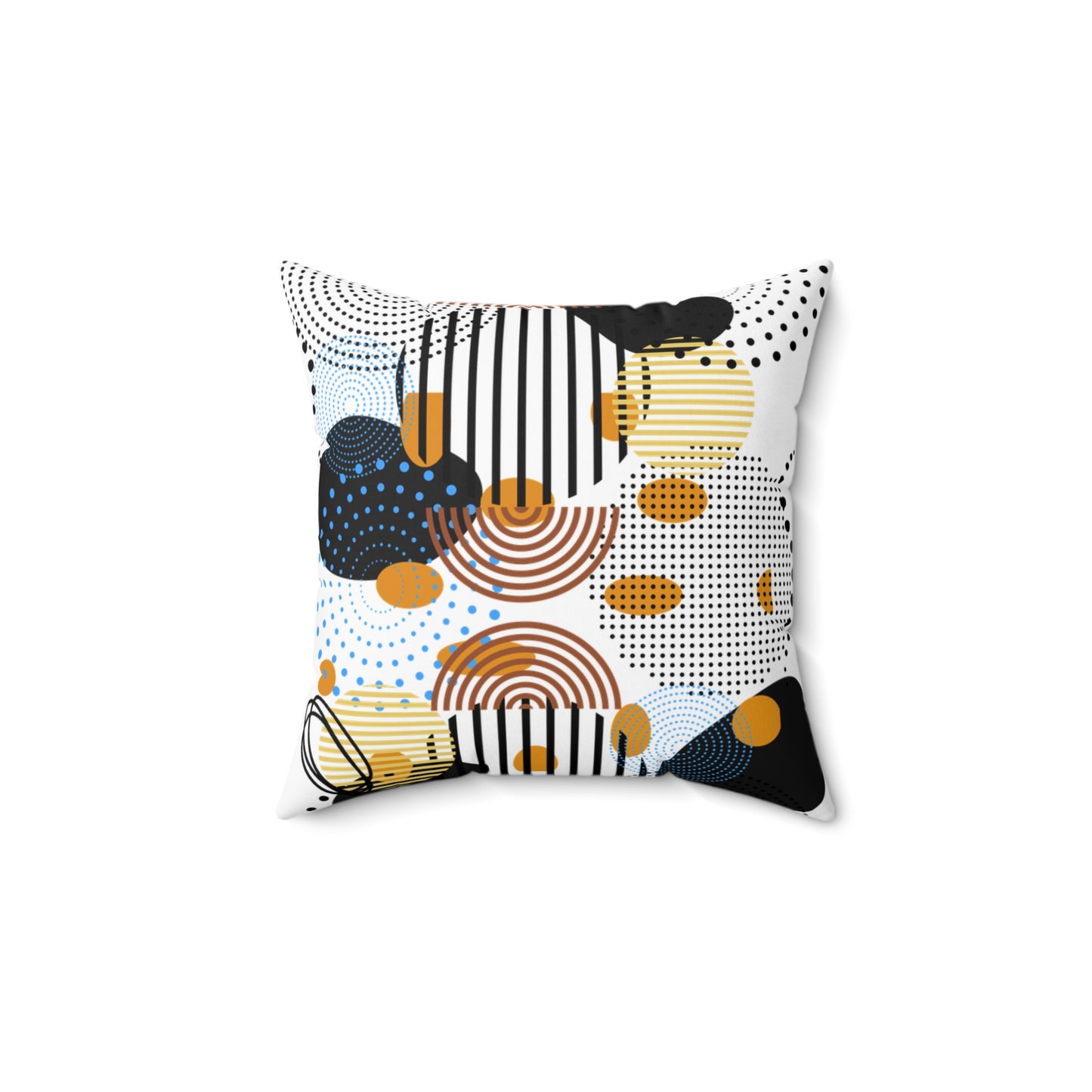 Circles Bars and Rocks Pillow – Modern Geometric Therapy Room Decor – Sensory Friendly Pattern Cushion for Calm Spaces