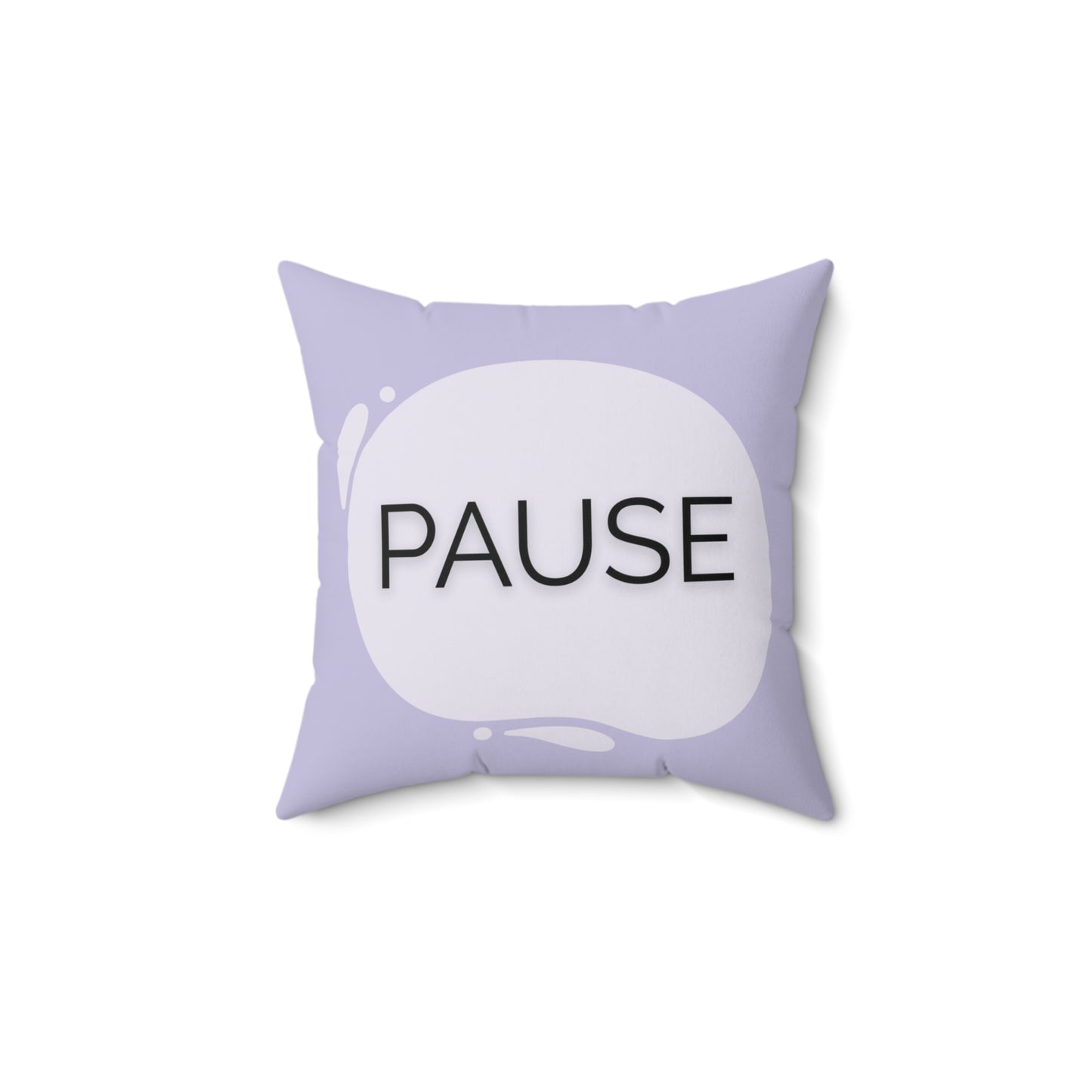 Pause Throw Pillow  Soft Lavender Mindfulness Accent for Therapy Rooms Calm Corners and Supportive Spaces School Calm Corner Pillow