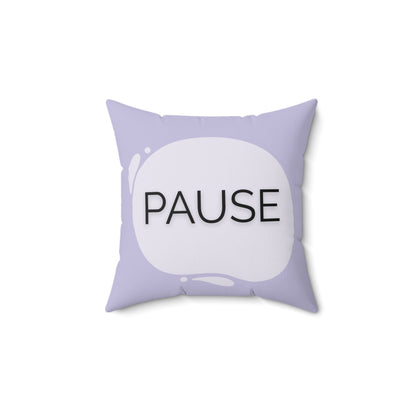 Pause Throw Pillow  Soft Lavender Mindfulness Accent for Therapy Rooms Calm Corners and Supportive Spaces School Calm Corner Pillow