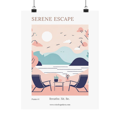 Modern Minimalist Couples Wall Art Print Serene Escape Self-Care Coastal Home Decor for Cozy Nooks Poster for Relaxation Mindful Decor