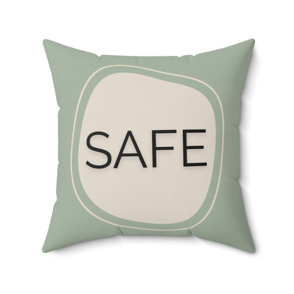 Safe Throw Pillow Supportive Space Collection  Therapy Room Décor Calming Affirmation Cushion for Teens and Adults Emotional Regulation