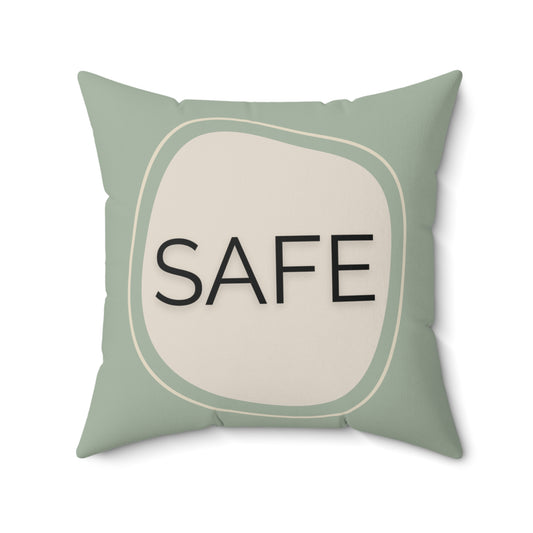 Safe Throw Pillow Supportive Space Collection  Therapy Room Décor Calming Affirmation Cushion for Teens and Adults Emotional Regulation