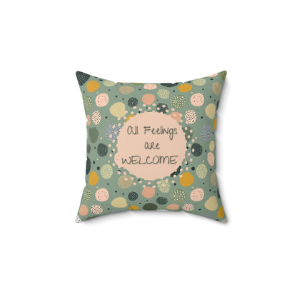 All Feelings Are Welcome Pillow Trauma-Informed Therapy Decor for Emotional Safety and Neurodiverse Spaces Emotional Regulation Cushion