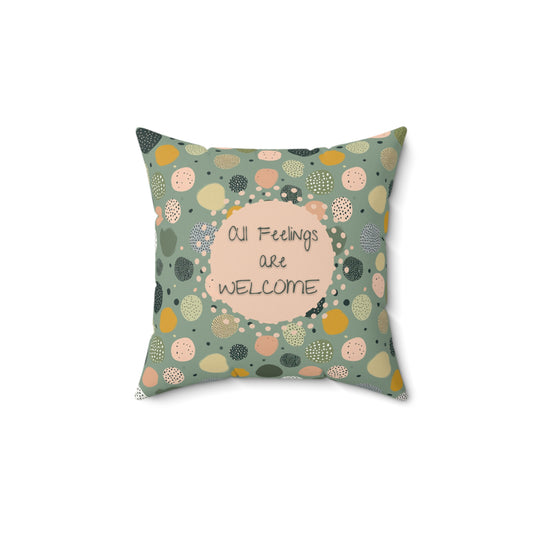All Feelings Are Welcome Pillow Trauma-Informed Therapy Decor for Emotional Safety and Neurodiverse Spaces Emotional Regulation Cushion