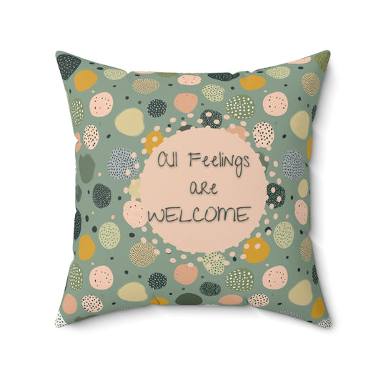 All Feelings Are Welcome Pillow Trauma-Informed Therapy Decor for Emotional Safety and Neurodiverse Spaces Emotional Regulation Cushion