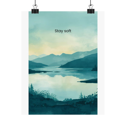 Stay Soft Wall Art Calm Landscape Poster Therapy Office Decor Mindfulness Wall Art Wisely Spoken Calm Landscapes Collection