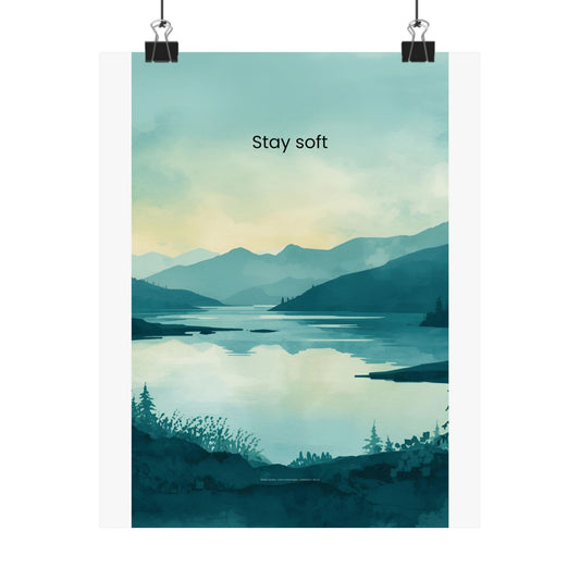Stay Soft Wall Art Calm Landscape Poster Therapy Office Decor Mindfulness Wall Art Wisely Spoken Calm Landscapes Collection